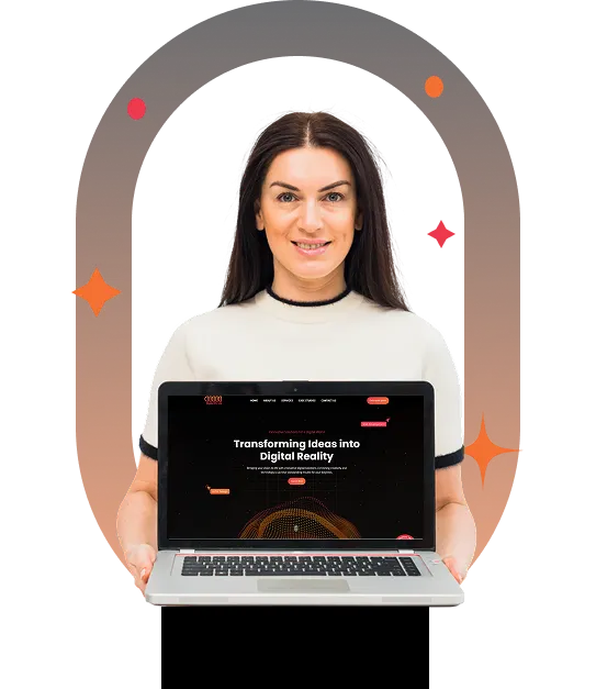 Person holding a laptop